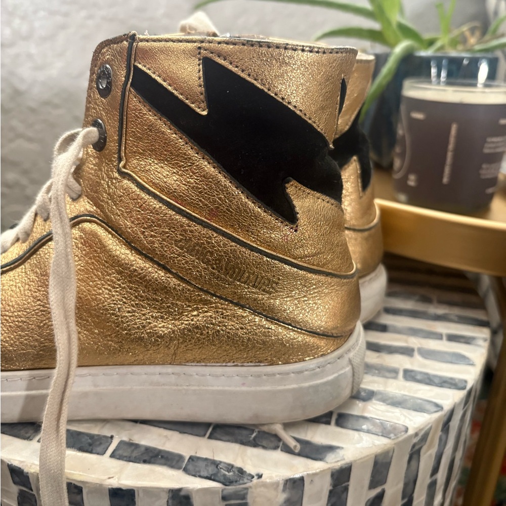 Zadig & Voltaire Gold High Flash Sneakers‎ size 39 - Picture 12 of 16